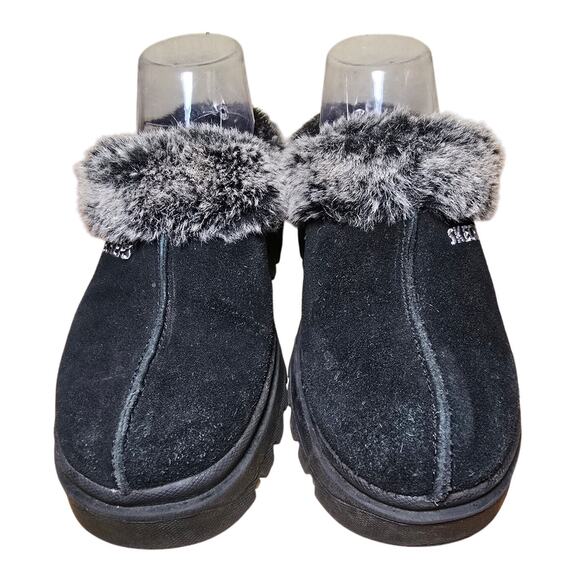 VTG Skechers Y2K Jammers Suede Fur Platform Chunky Clogs Mule Slippers Wmns 7.5 - Picture 4 of 8